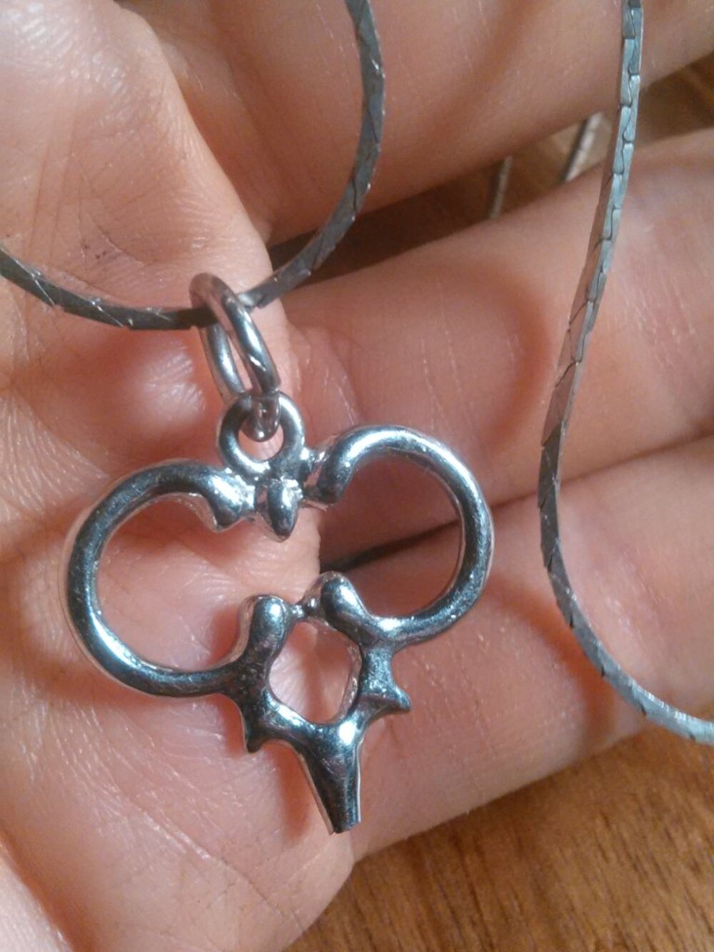 Angel Silvertone Pendant Necklace (24 Inch)
